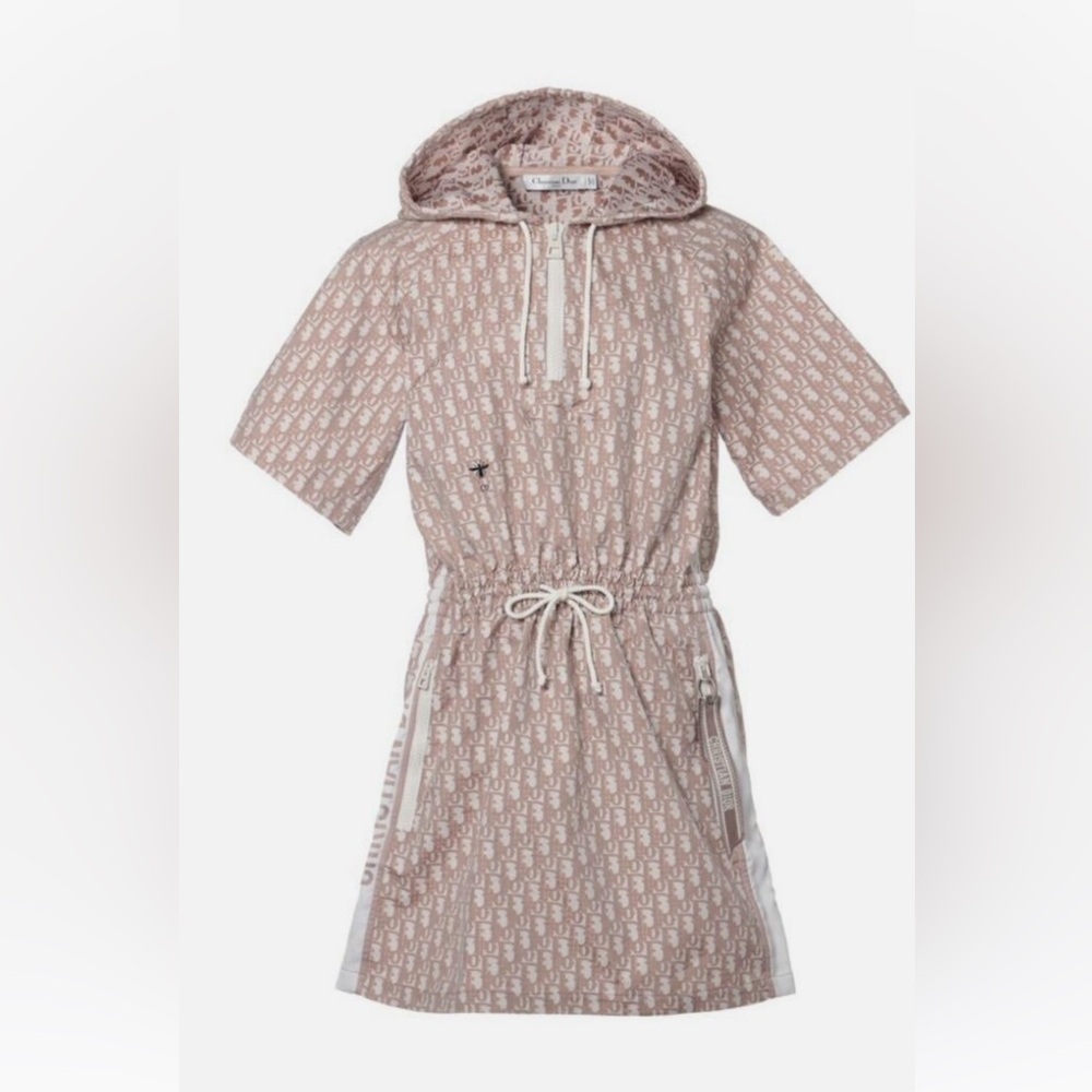 Dior Beige Monogram Zip-Up Hoodie